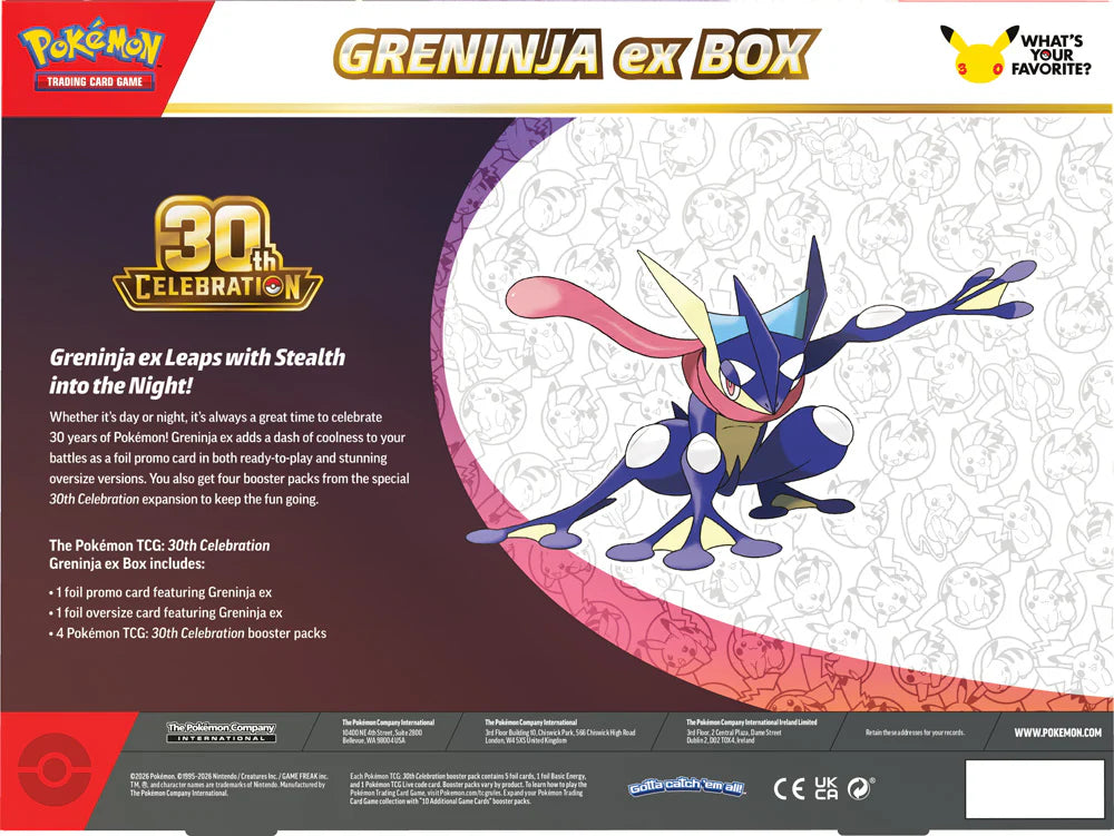 Pok 30th Ann. Greninja EX Box MAX 1 PER KLANT