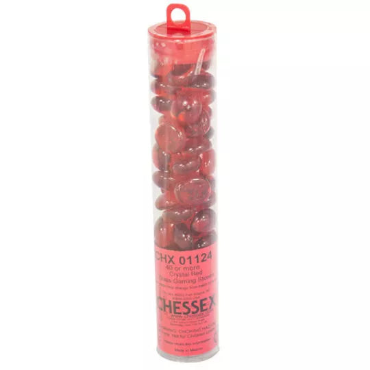 Glass Gaming Stones – Crystal Red (40+)