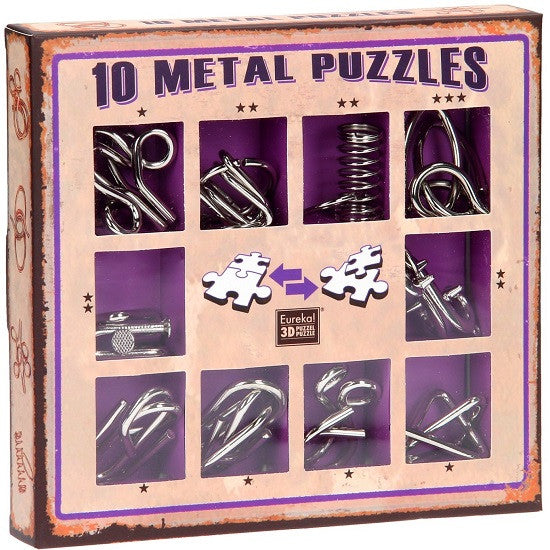 10 Metal Puzzles Set Purple