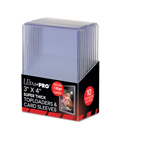 3" X 4" Super Thick 130PT Toploader with Thick Card Sleeves 10ct