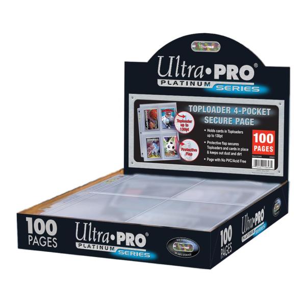 UP - 4-Pocket Secure Platinum Page for Toploaders Losse Pagina