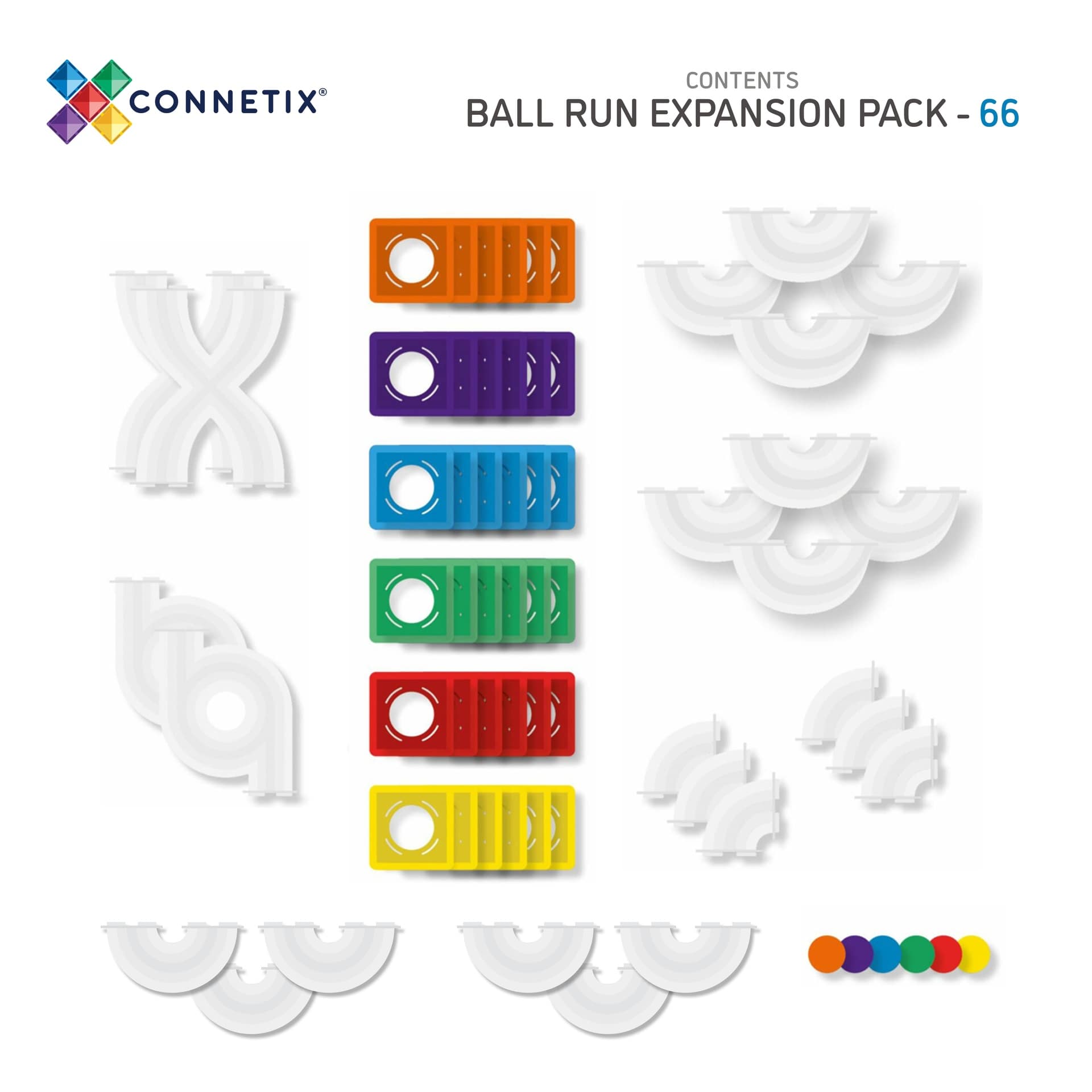 Connetix Rainbow Ball Run Uitbreiding – 66-delig