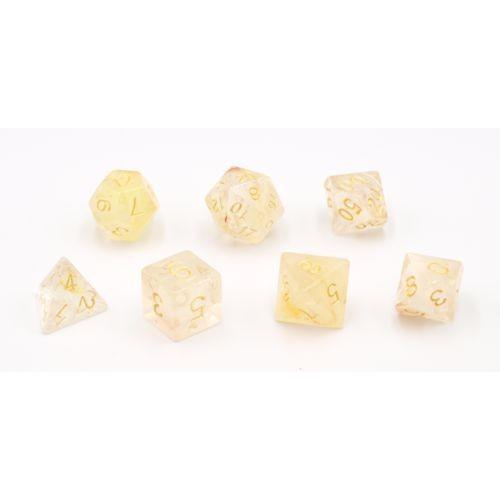 Dobbelstenen Swirl Geel 7 set Brick