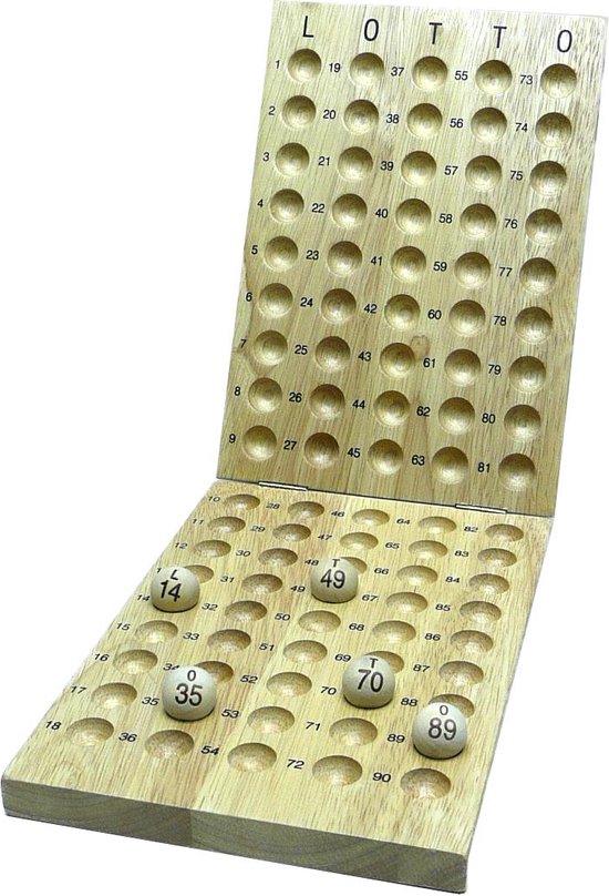 Lotto houten controlebord v.90 ballen 25 mm.
