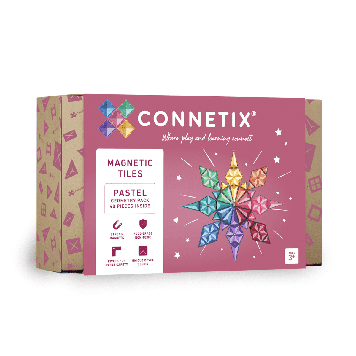 CONNETIX Pastel Geometry Pack 40 Stuks – Magnetische Tegels
