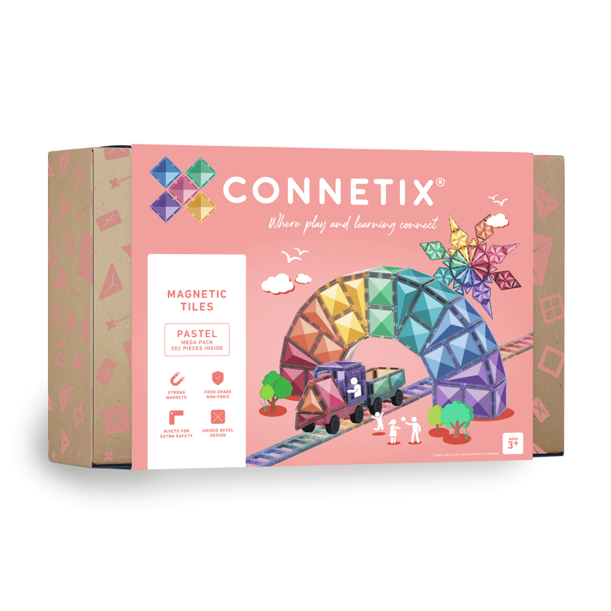 CONNETIX Pastel Mega Pack 202 Stuks – Magnetische Bouwtegels