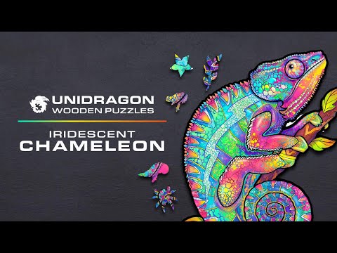 Unidragon Wooden Puzzle Iridescent Chameleo Royal Size