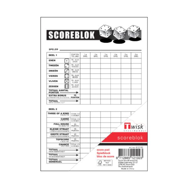 Yahtzee Scoreblokken
