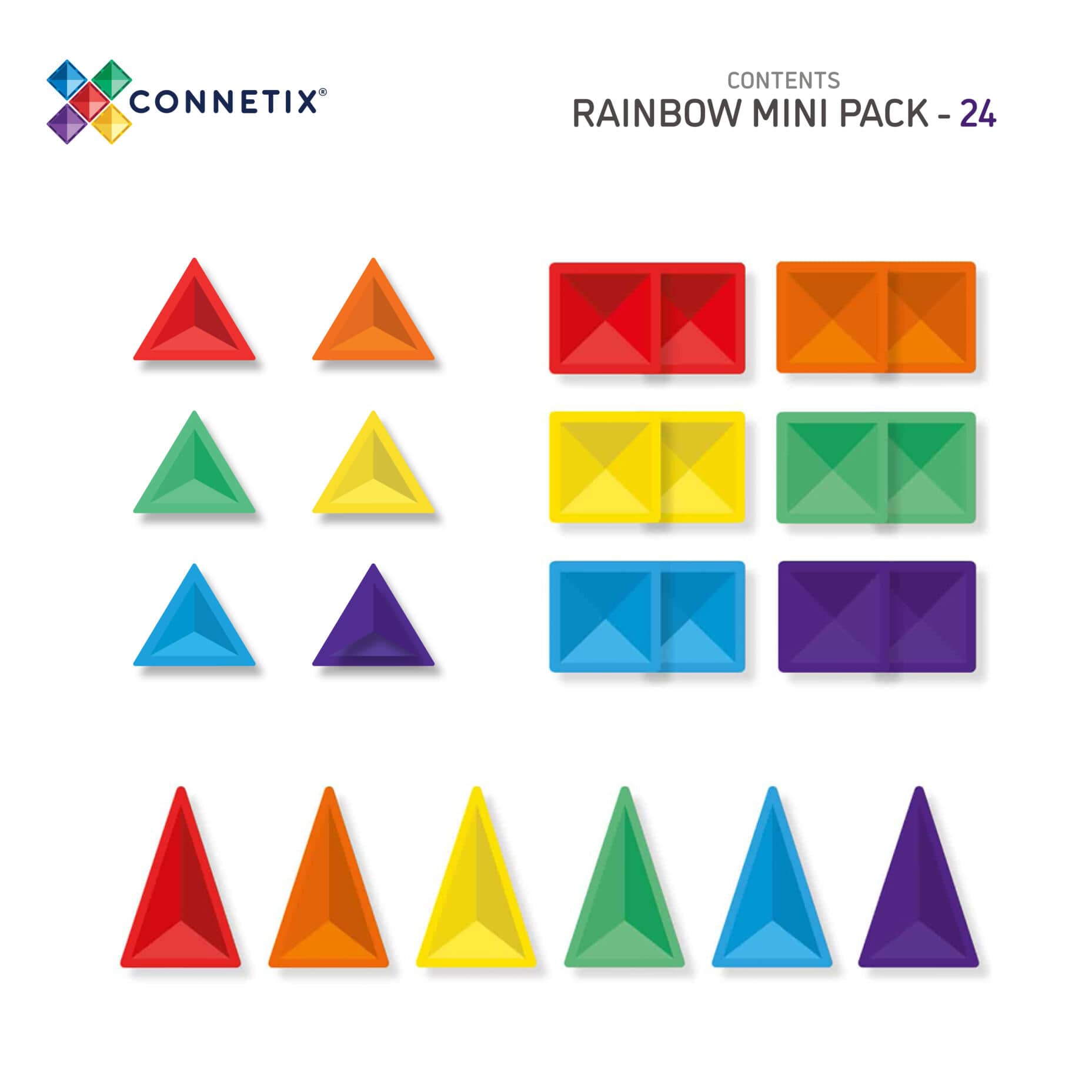 Connetix Rainbow Mini Pack – 24-delig (Introductieset)