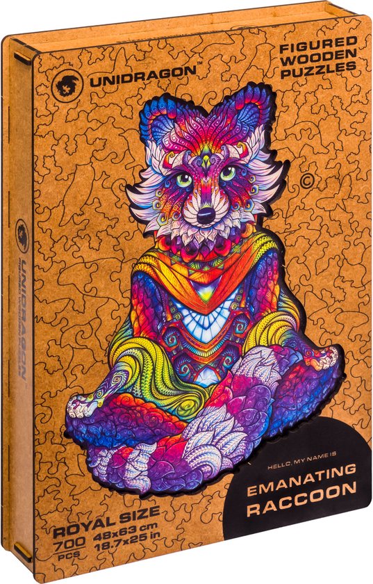 Unidragon Wooden Puzzle Emanating Racoon King Size