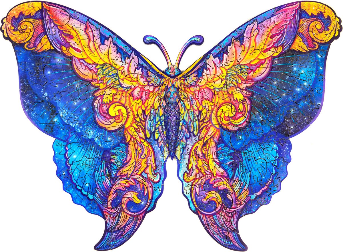 Unidragon Wooden Puzzle Intergalaxy Butterfly Royal Size