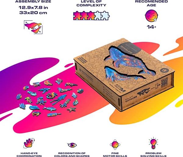 Unidragon Wooden Puzzle Milky Whales M