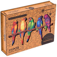 Unidragon Wooden Puzzle Playful Parrots S