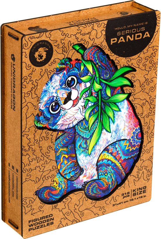 Unidragon Wooden Puzzle Serious Panda King Size