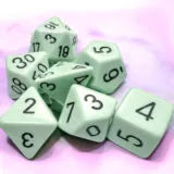 Opaque Pastel Green/black Polydice Dobbelsteen Set (7 stuks)