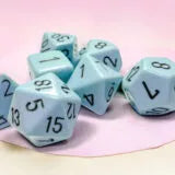 Opaque Pastel Blue/black Polydice Dobbelsteen Set