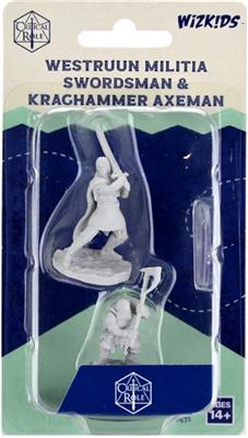 Critical Role Unpainted Miniatures: Westruun Militia Swordsman & Kraghammer Axeman