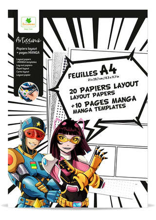 SYCOMORE aanvul Papierblok a4 + 10 pagina manga template - De Dondersteen