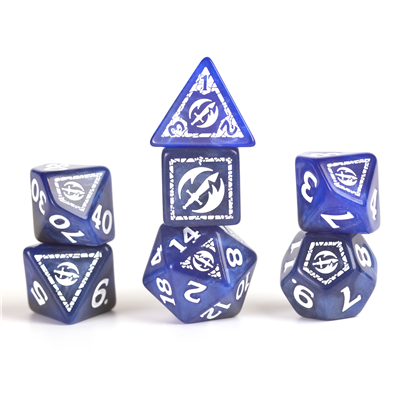 D&D fighter adventure dice set Blue