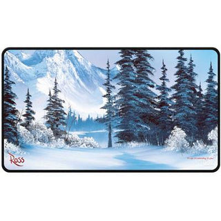 UP - Bob Ross - Winter Paradise Black Stitched Playmat for Tabletop Gaming