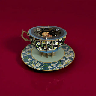 a Cup of Tea kaart - kat -  3d pop up kaart