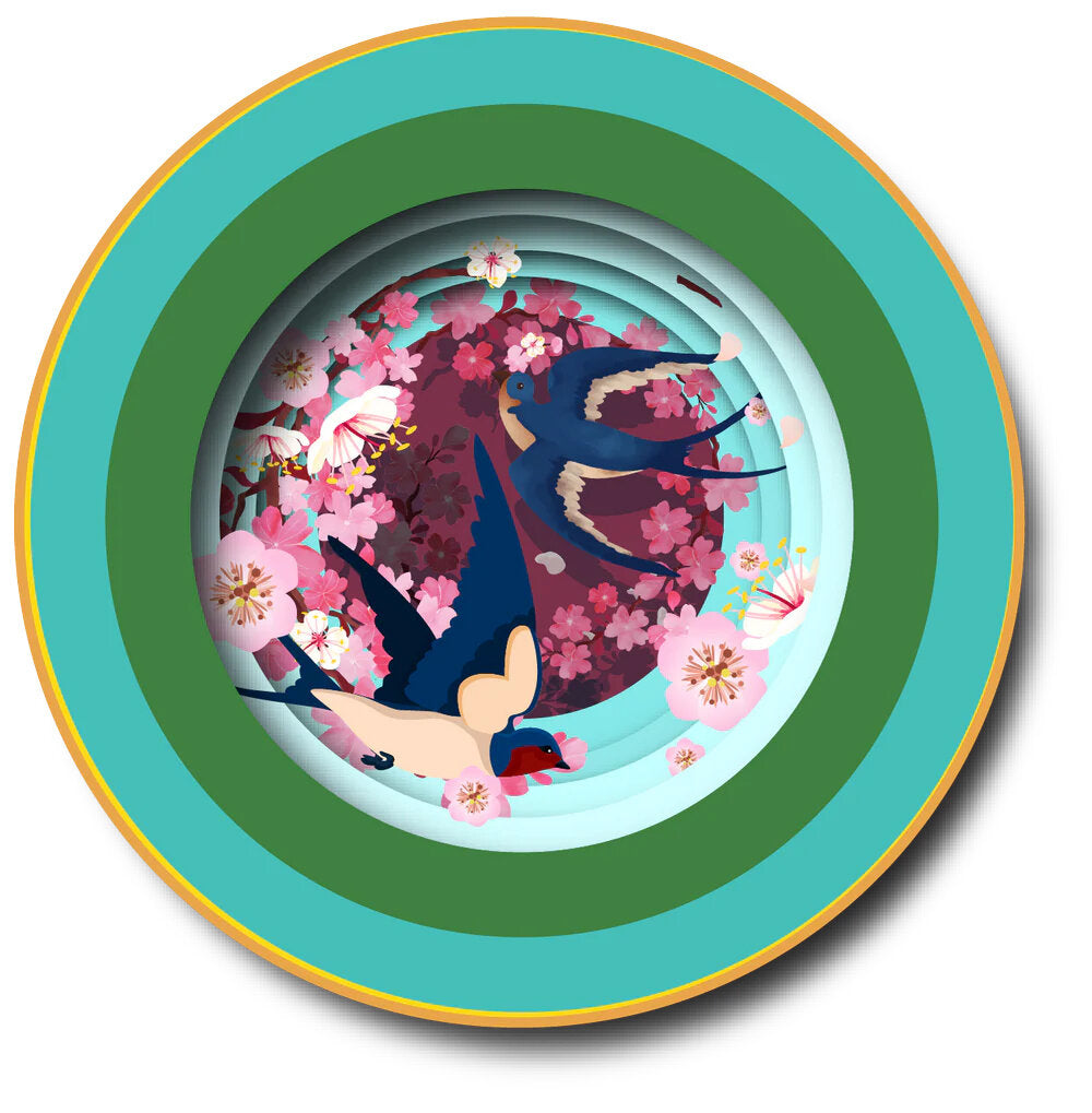 a Cup of Tea kaart - kersenbloesem -  3d pop up kaart