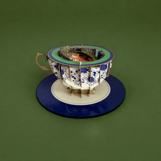 a Cup of Tea kaart - vos -  3d pop up kaart