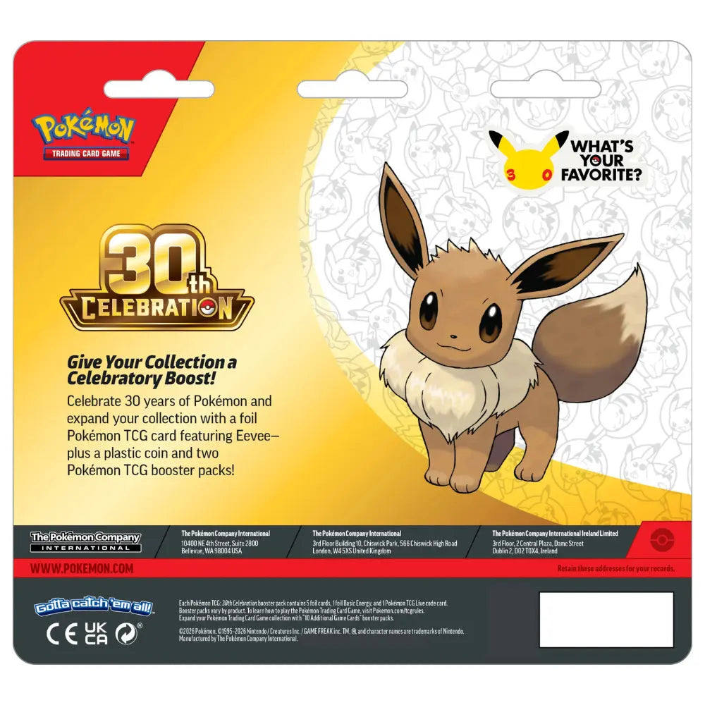 Pok 30th Ann. Eevee 2-pack blister MAX 1 PER KLANT
