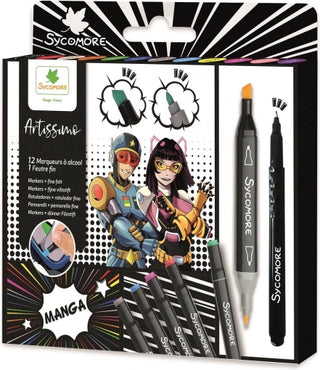 SYCOMORE1 10 ALCOHOL MARKERS MANGA - De Dondersteen