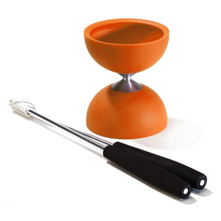 Acrobat - Set Rubber Diabolo Orange + Aluminium Handsticks