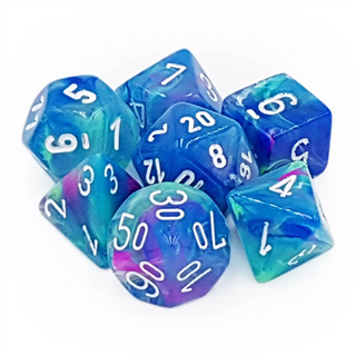 Chessex Festive Polyhedral 7-Die Set - Waterlily w/white