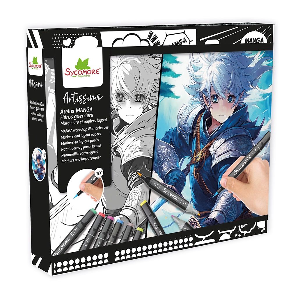 SYCOMORE atelier MANGA markers en outline jongen