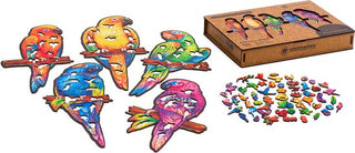 Unidragon Wooden Puzzle Playful Parrots King Size