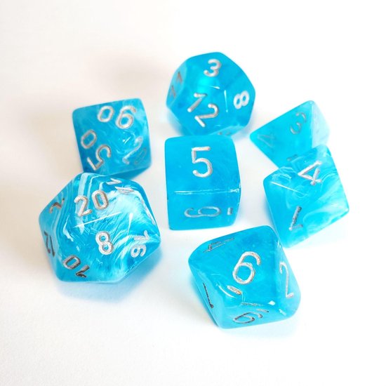 Luminary Sky/silver Polydice Dobbelsteen Set (7 stuks)