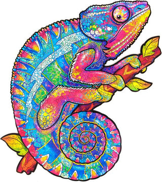 Unidragon Wooden Puzzle Iridescent Chameleo Royal Size