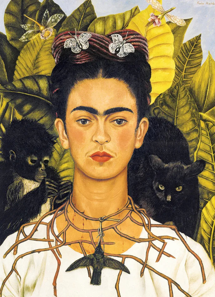 Self-Portrait with Thorn Necklace and Hummingbird Jigsaw puzzle