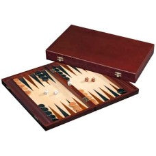 Backgammon Cassette Bruin Gelakt Berkenhout – Luxe Spelset | 41 x 24 cm
