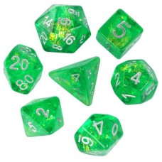 Dobbelstenen Set 7 stuks – CandyPaper Groen | D&D & RPG Dice