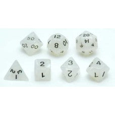 Dobbelsteen Set 7 st.Wit marmer/parelm.