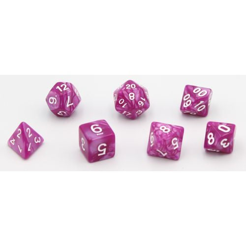 Dobbelstenen Roze Parelmoer 7 set Brick