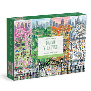 Michael Storrings Dog Park in Four Seasons – Houten Legpuzzel 250 Stukjes