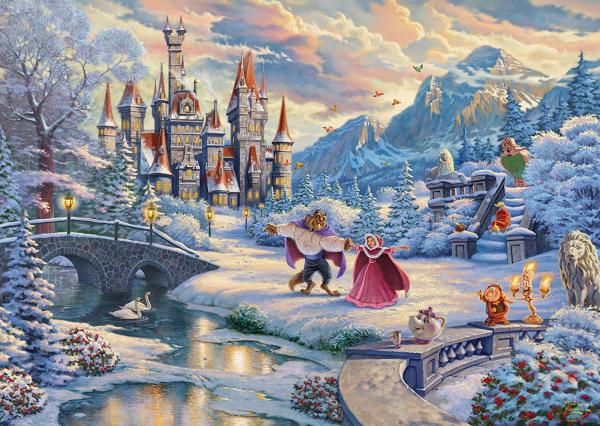 Disney Belle en het Beest in de sneeuw (1000) - De Dondersteen