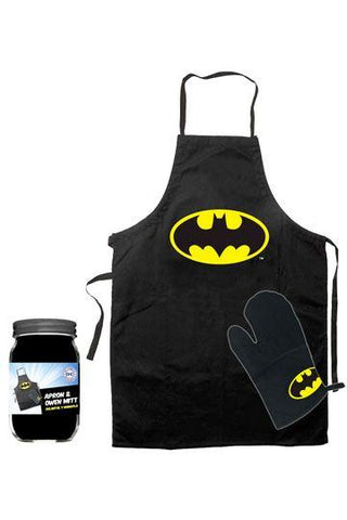 Batman cooking apron with oven mitt Logo