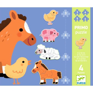 Primo Puzzels - Op de Boerderij 3, 4, 5 en 6 stukjes