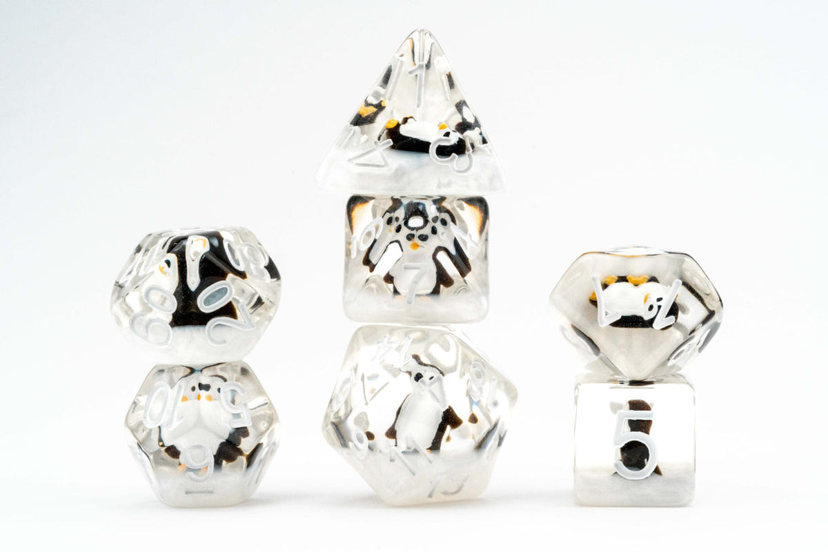 16mm Resin Poly Dice Set Penguin Dice