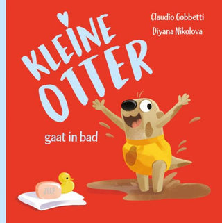 Kleine Otter gaat in bad