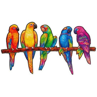 Unidragon Wooden Puzzle Playful Parrots M