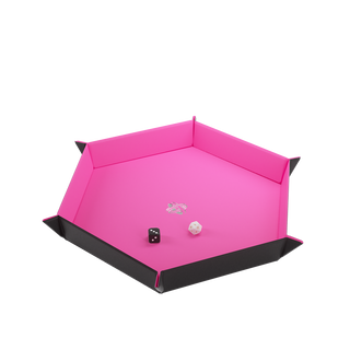 Magnetic Dice Tray Hexagonal Black/Pink - De Dondersteen