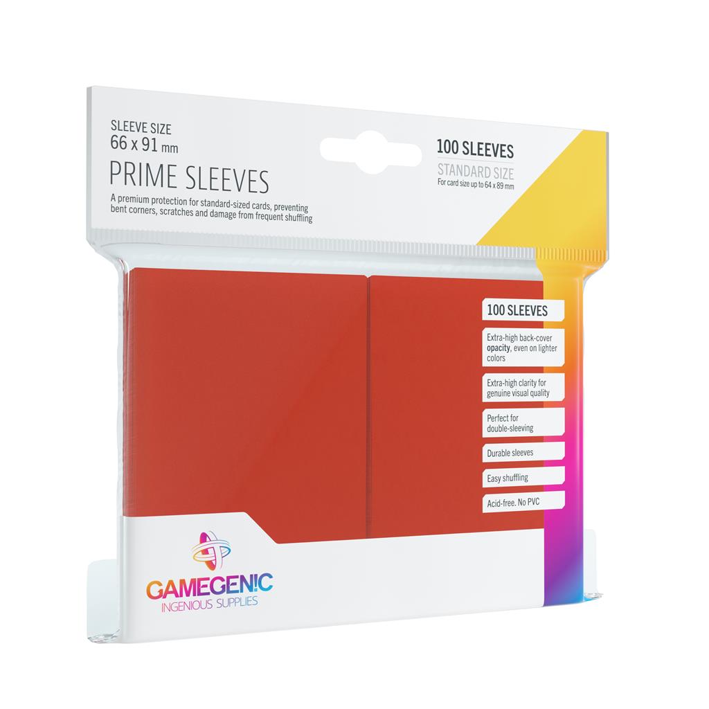 Sleeves Pack Prime Red (100) - De Dondersteen