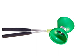 Acrobat - Set Rubber Diabolo Dark Green + Aluminium Handsticks - De Dondersteen